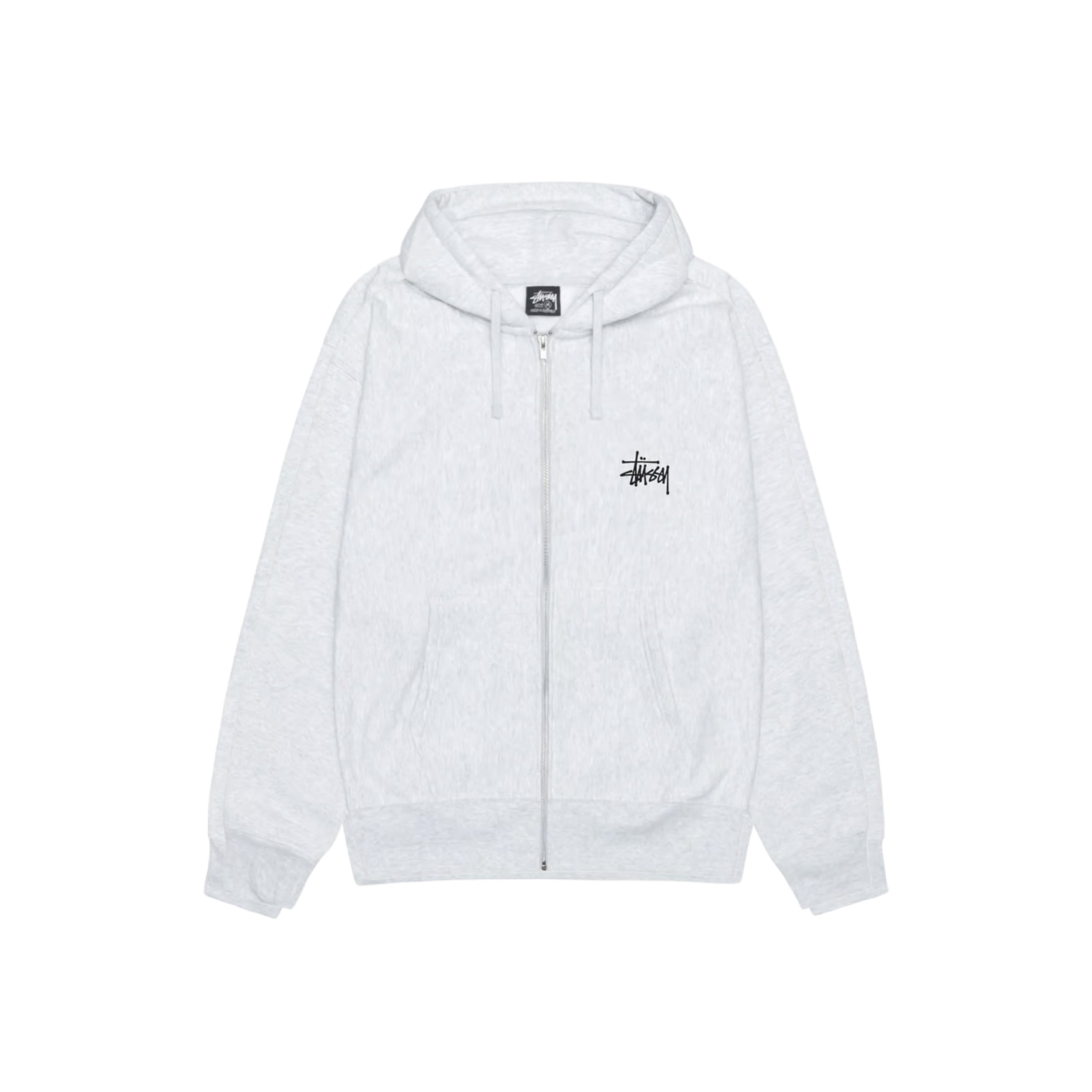 BASIC STÜSSY ZIP HOODIE - זקט סטוסי לבן - SNOWKICK’S