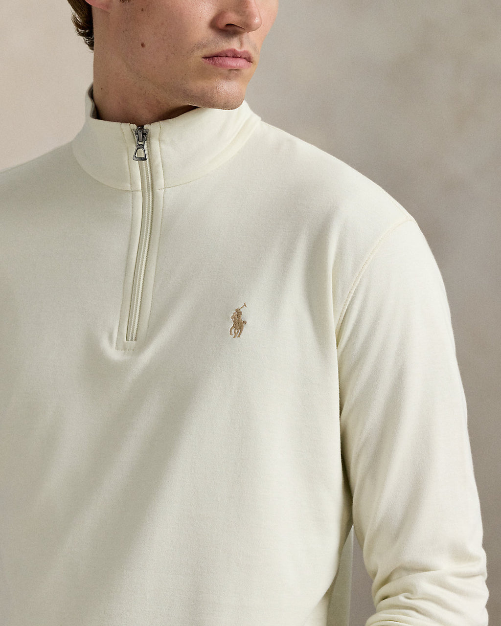 Ralph Lauren Quarter Zipped Sweatshirt - סווטצירט ראלף לורן שמנת